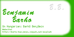 benjamin barho business card